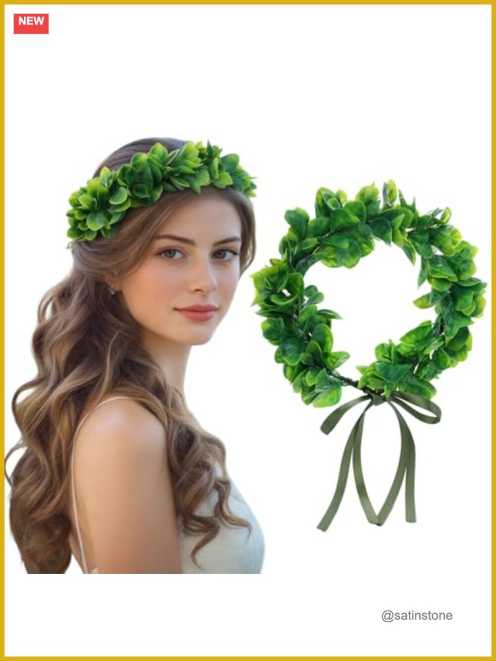 Bohemian Leaf Crown Headband Artificial Leaves Headpiece